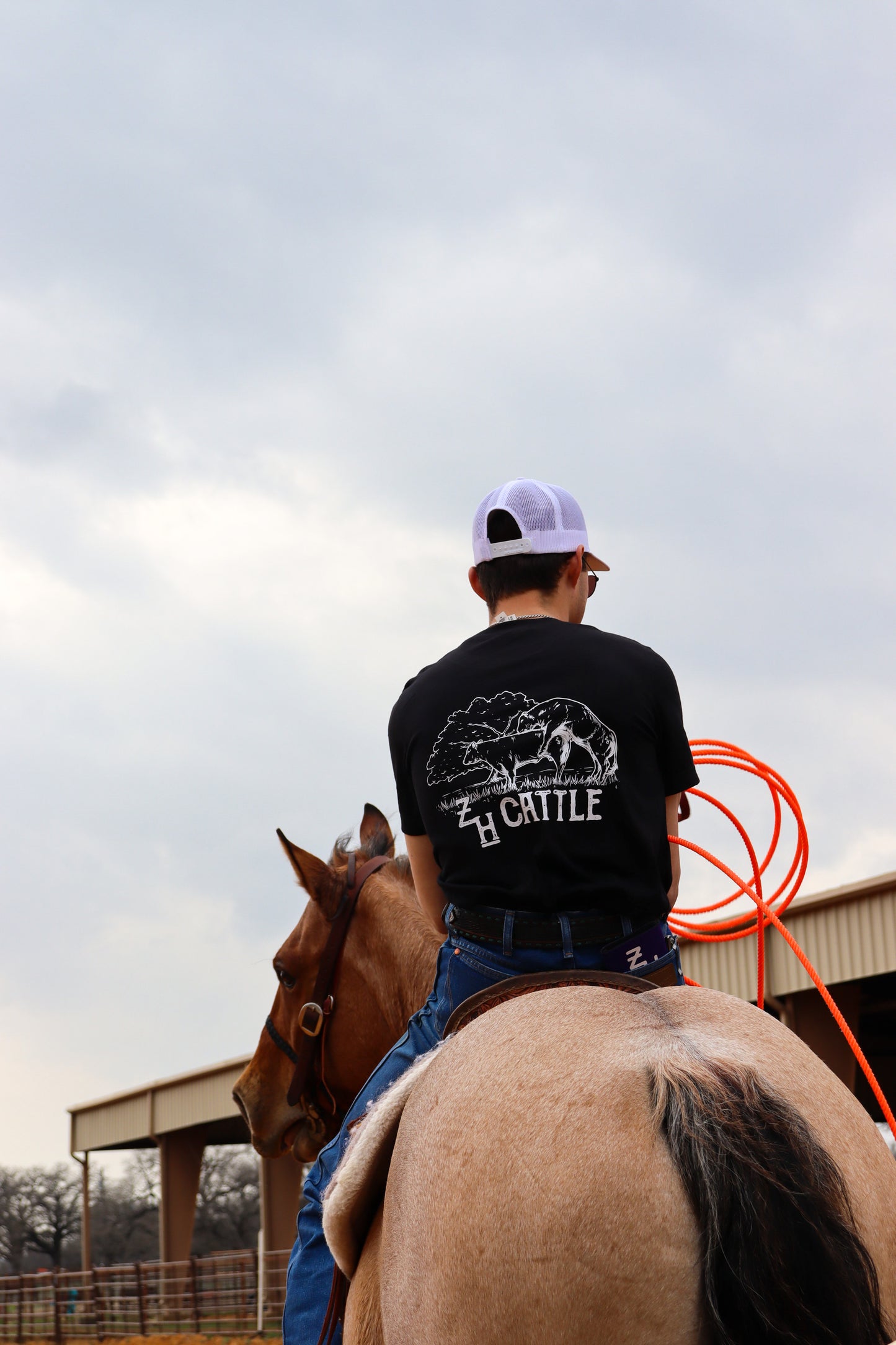Black pocket T with bull