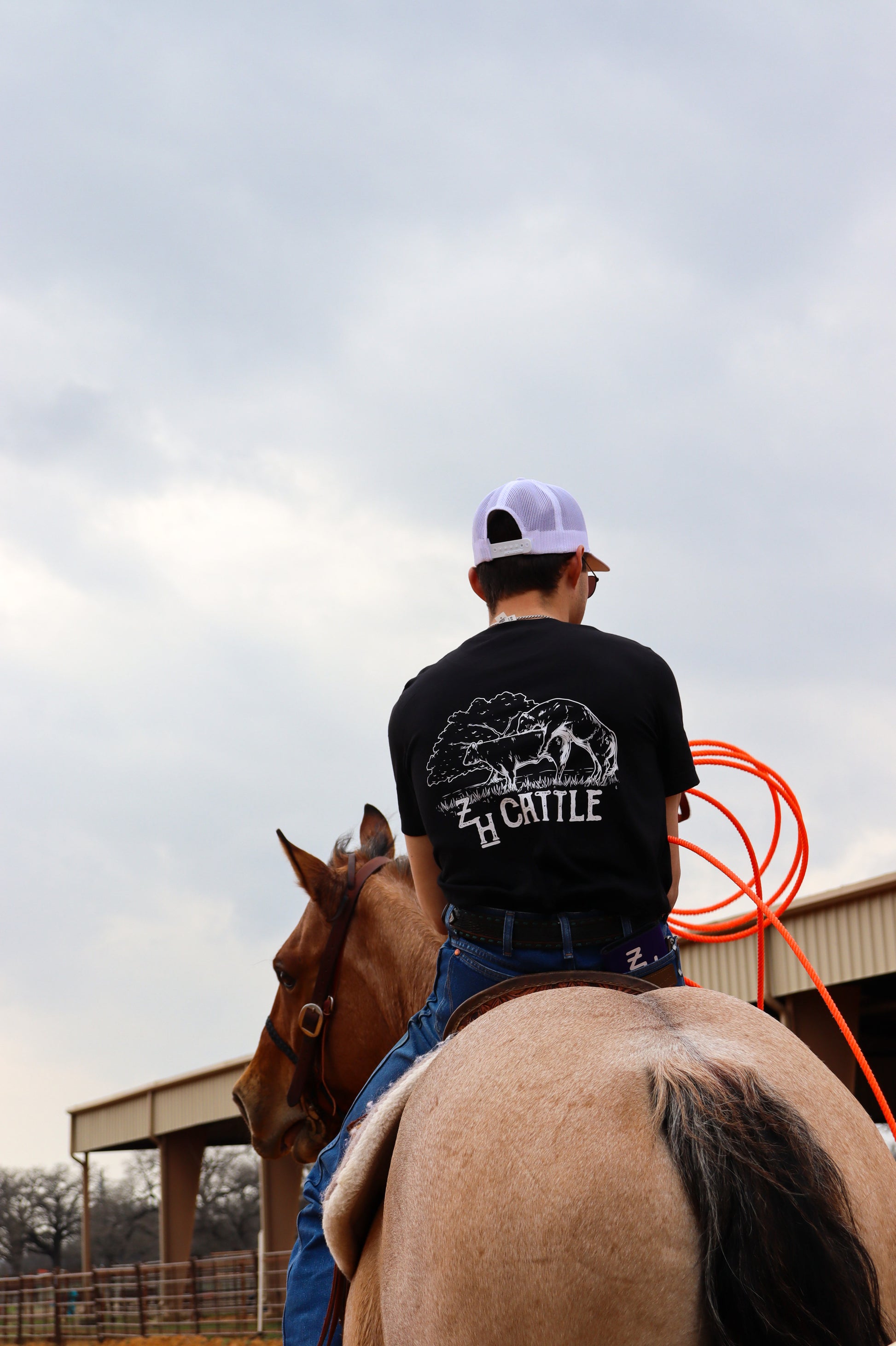 Black pocket T with bull
